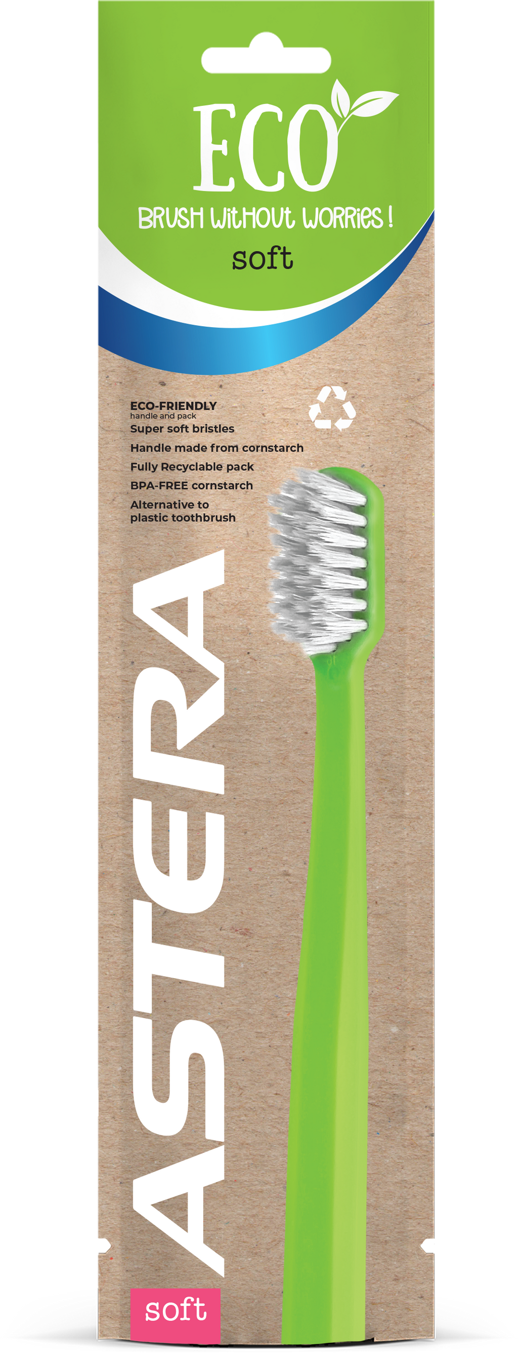 Toothbrush  Astera ECO super soft bristle green & white