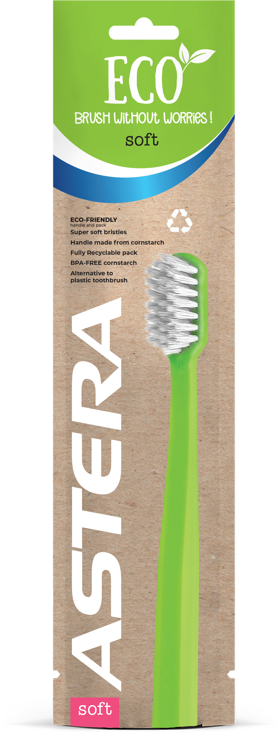 Toothbrush  Astera ECO super soft bristle green & white