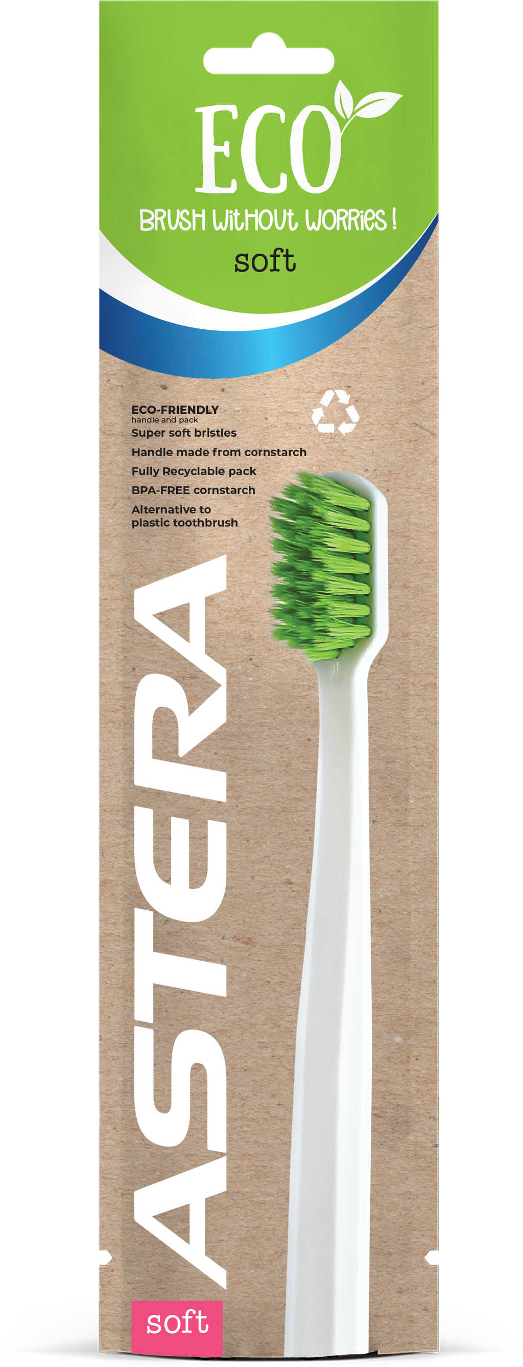 Toothbrush  Astera ECO super soft bristle green & white