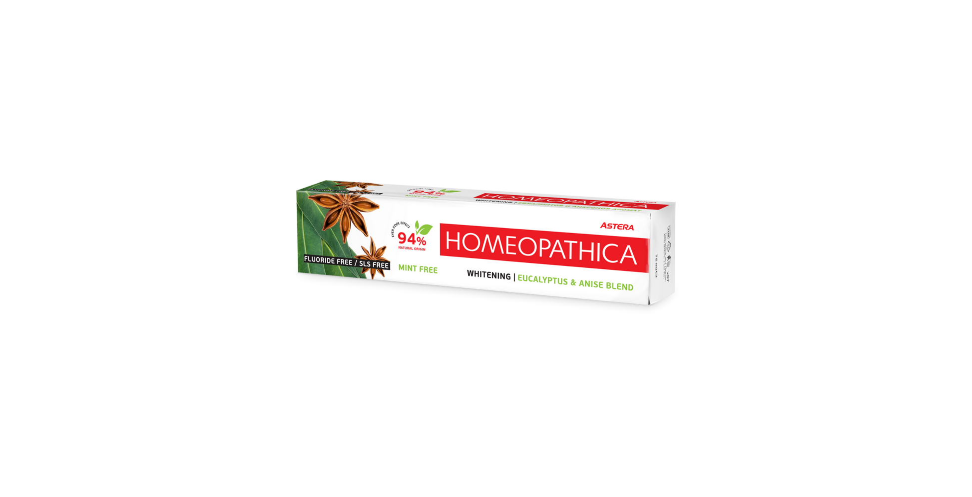 Toothpaste Astera Homeopathica Whitening Eucalyptus Anise Blend 75 ML