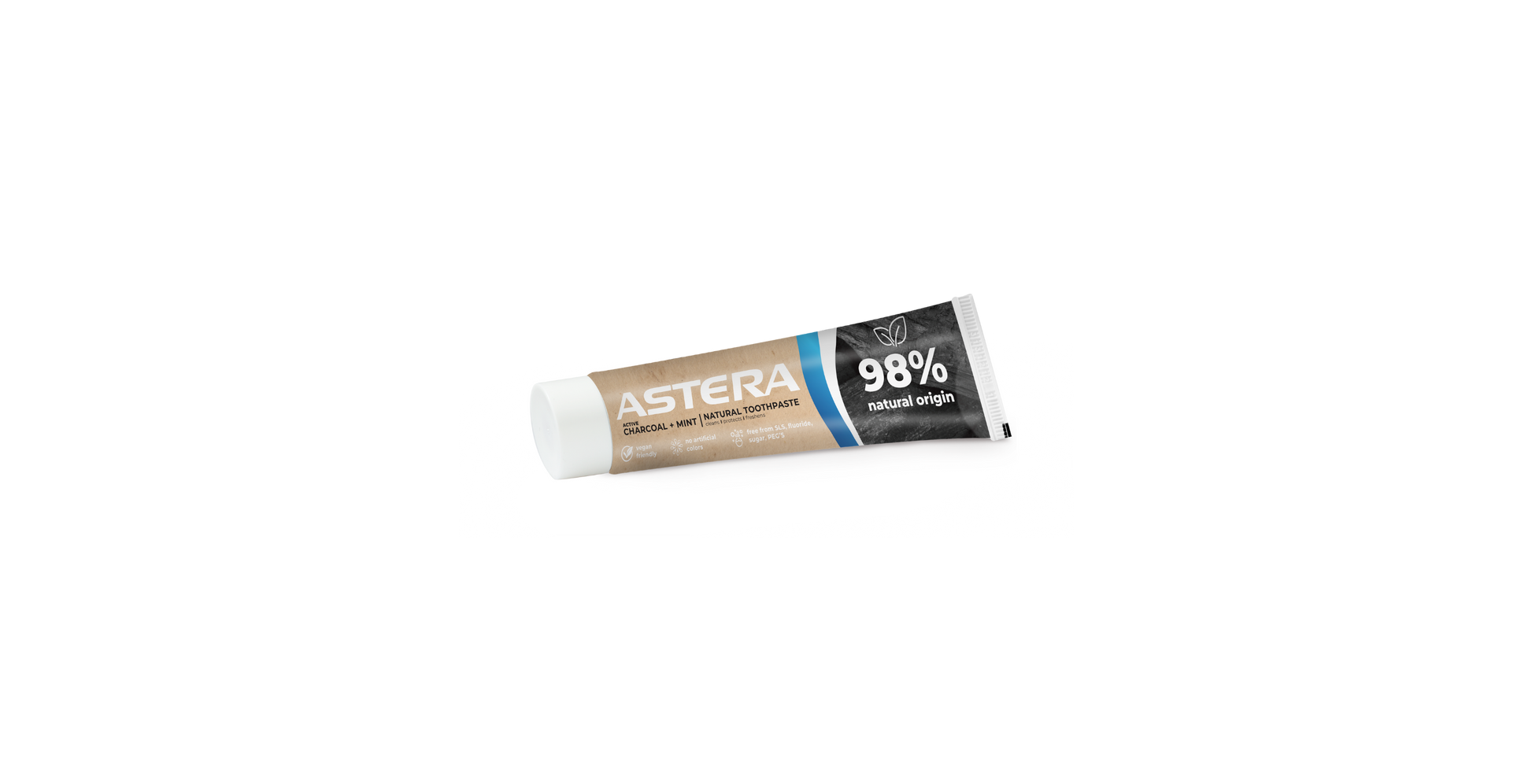 Toothpaste ASTERA natural . Natural CHARCOAL+MINT 75ML