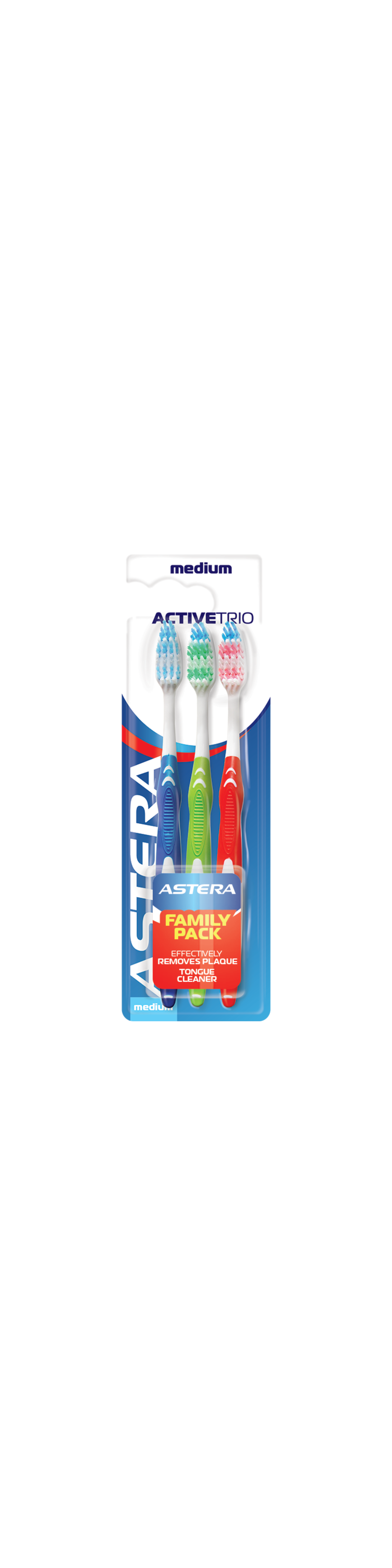 Toothbrush Astera Active Trio medium (triple pack) medium Bristles